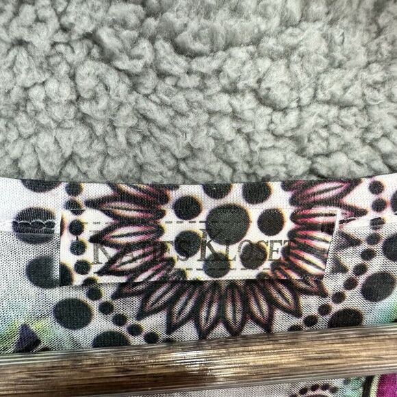 Vintage Y2K Top Kates Kloset Womens Large Paisley Geometric‎ Short Sleeve Boho - Picture 3 of 6